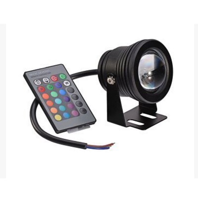 Foco exterior con lupa RGB 10W 12V IP-67 con mando